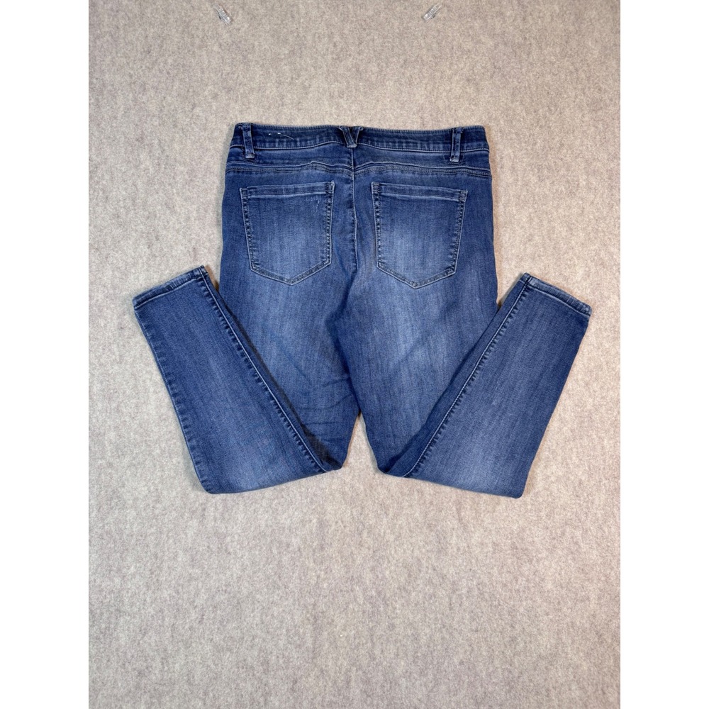 Wit & Wisdom Ab-solution Skinny Jeans Medium Wash Distressed Petite 10P Blue - Picture 3 of 3